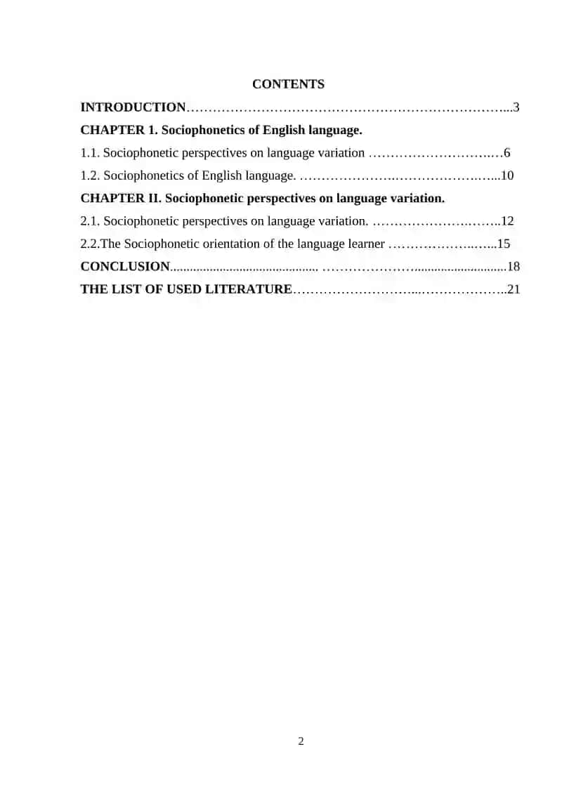 Sociophonetics of English language 2