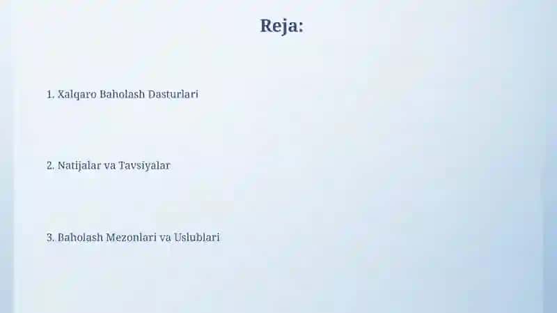 Xalqaro baholash dasturlari 2