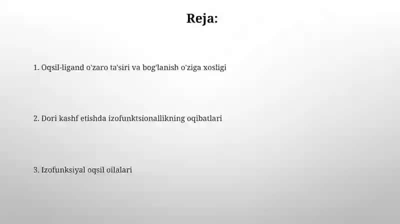 Izofunktsional oqsil oilalari 2