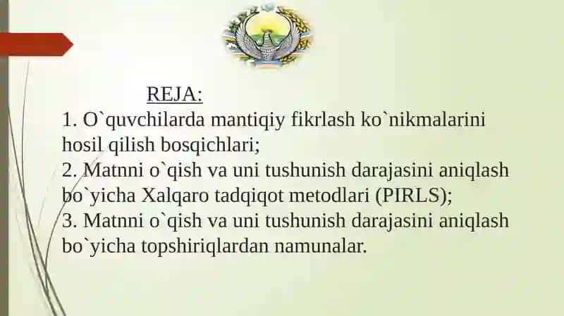 Mantiqiy fikrlash va amaliy ko`nikmalarini shakllantirish 2