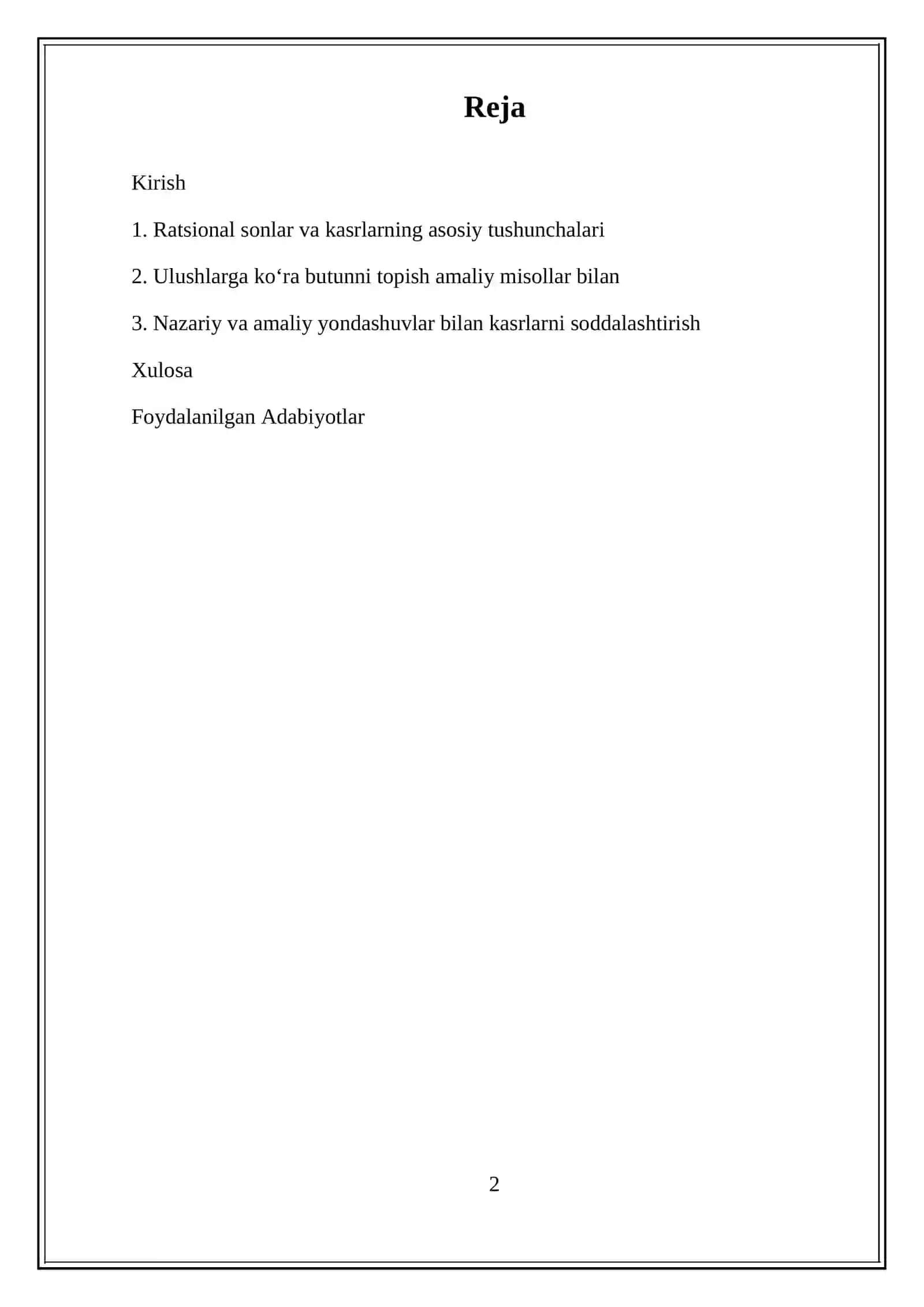Ratsional sonlar va kasrlar bilan ishlash 2