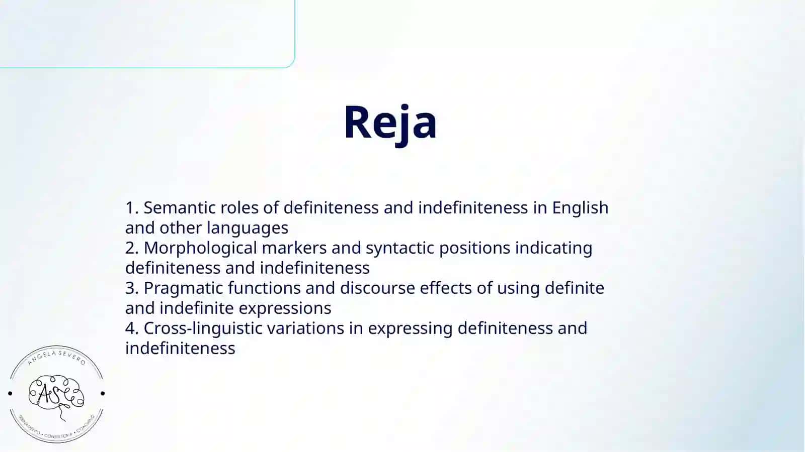 THE CATEGORY OF DEFINITENESS AND INDEFINITENESS 2