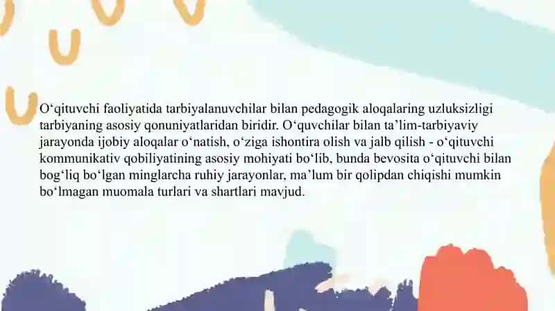 "O’qituvchining kommunikativ qobiliyati." 2