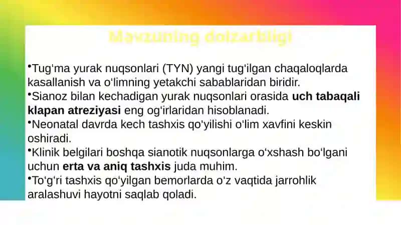 Tug'ma yurak nuqsonlari 2