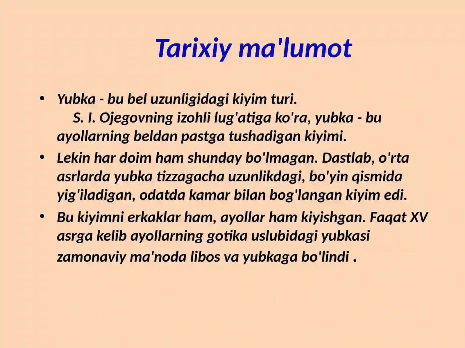 Ayollar yubkasining namunasini tayyorlash 2