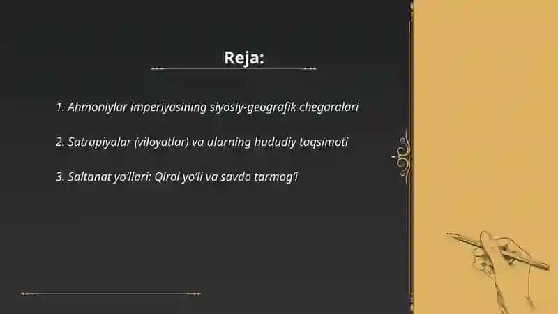 Ahmoniylar davri tarxiy geografiyasi 2