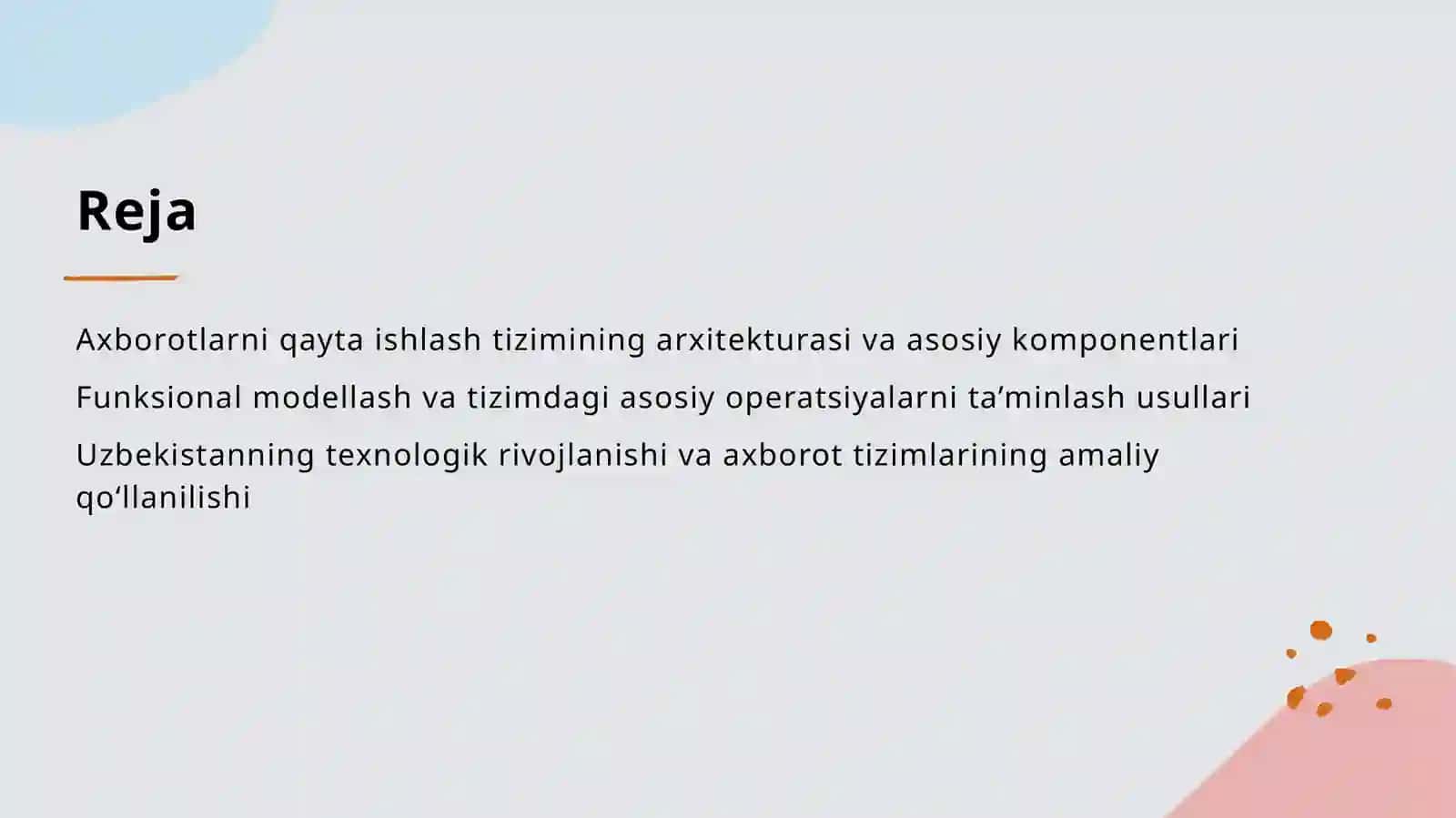 Axborotini qayta ishlash tizimining funksiyanal modeli haqida ma’lumot 2