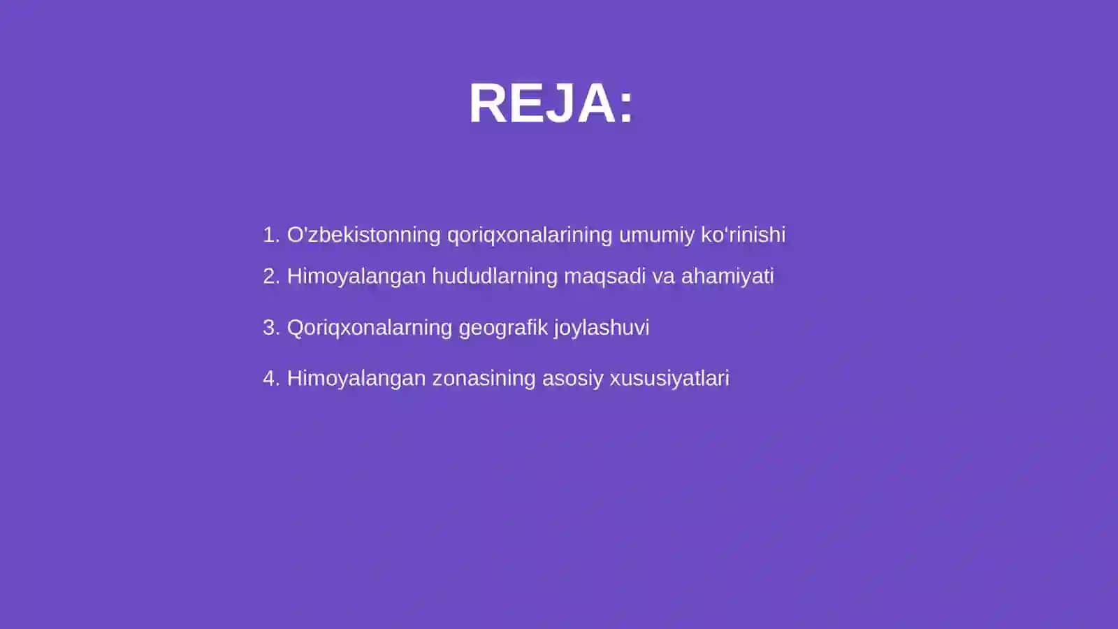 O'zbekistonning qoriqxonalaridagi himoyalangan hududlar 2
