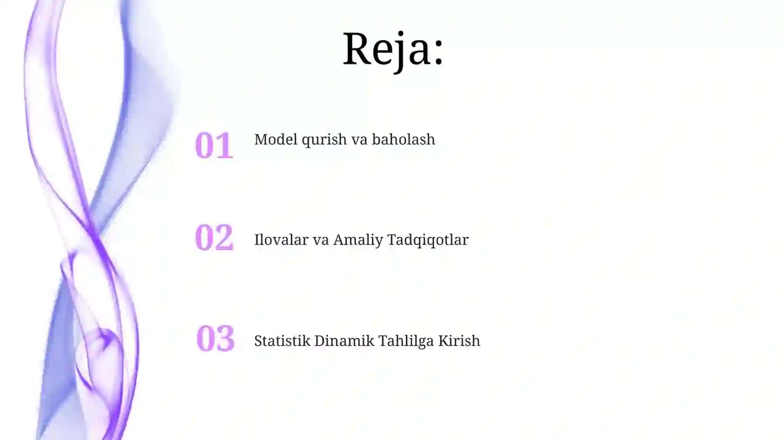 Statistik Dinamik Tahlilga Kirish 2