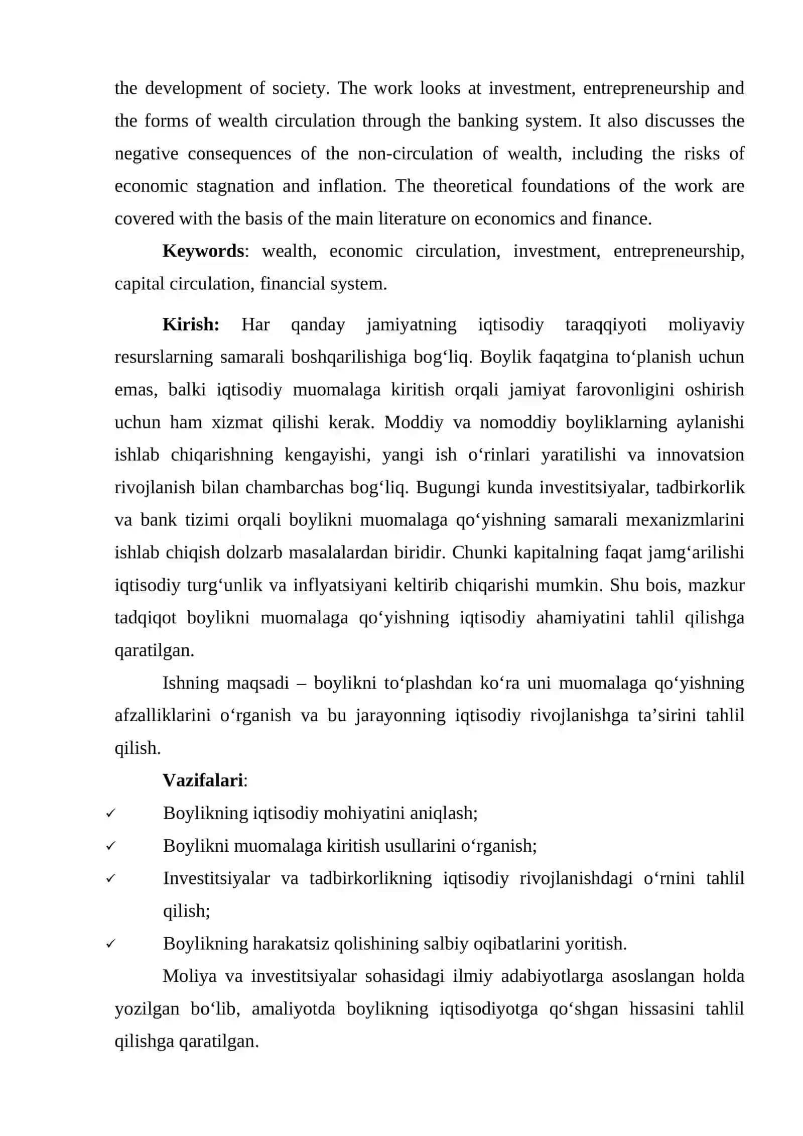 Boylik to'plashdan ko'ra uni muomalaga qo'yish 2