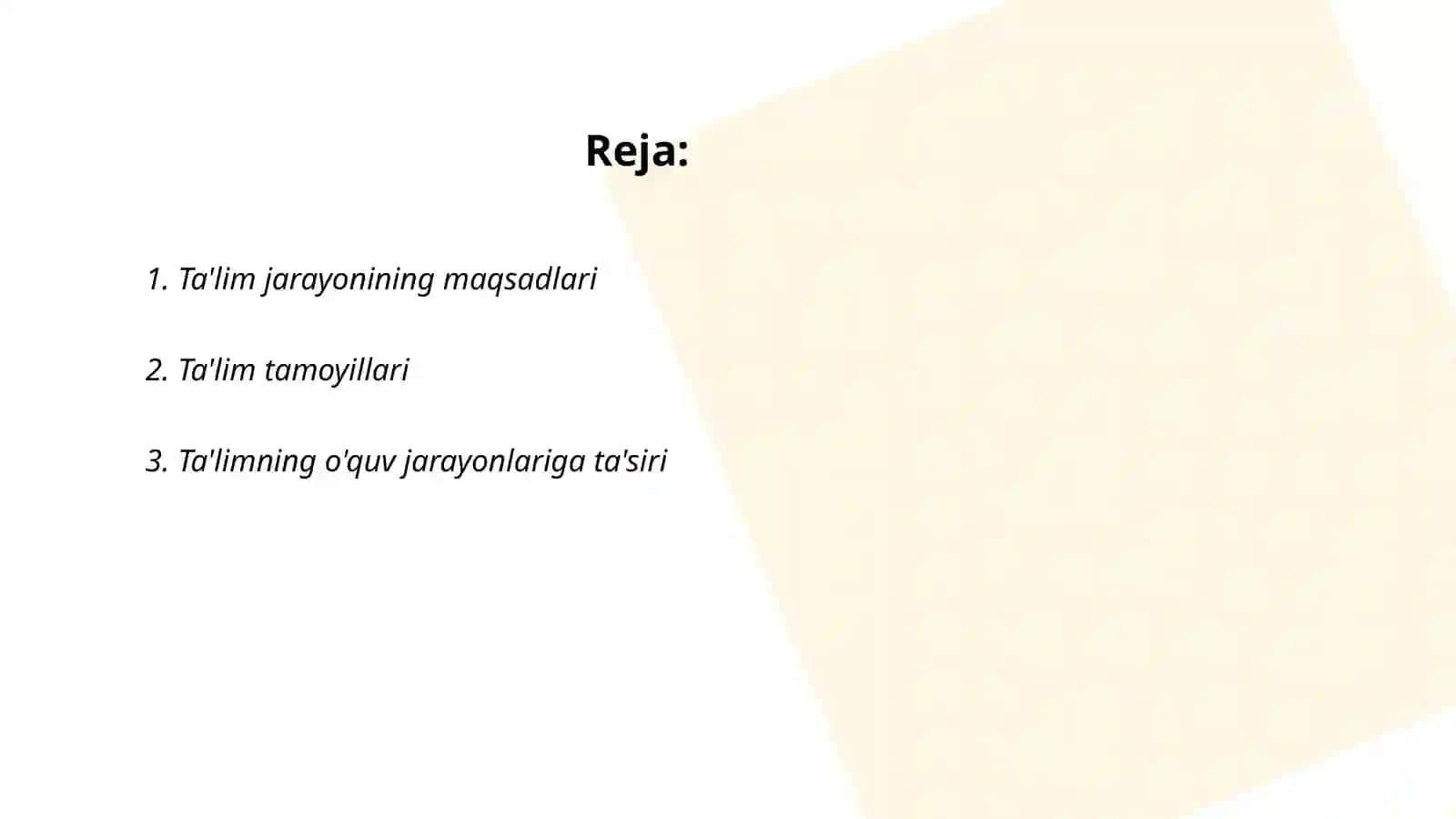 Ta'lim jarayonining qonuniyatlari va tamoyillari 2