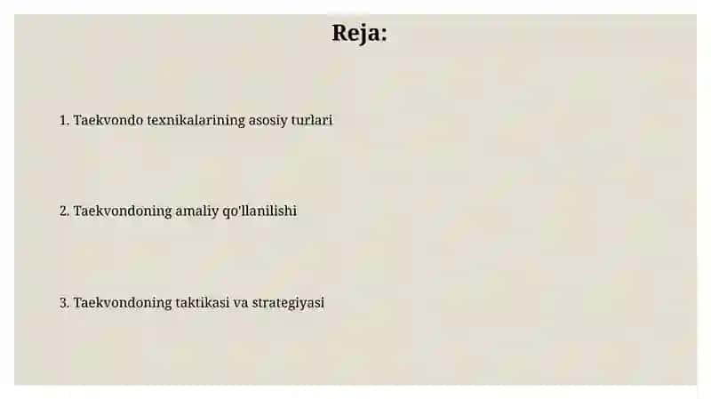 Taekvondo texnik usullarining qo'llanilishi 2