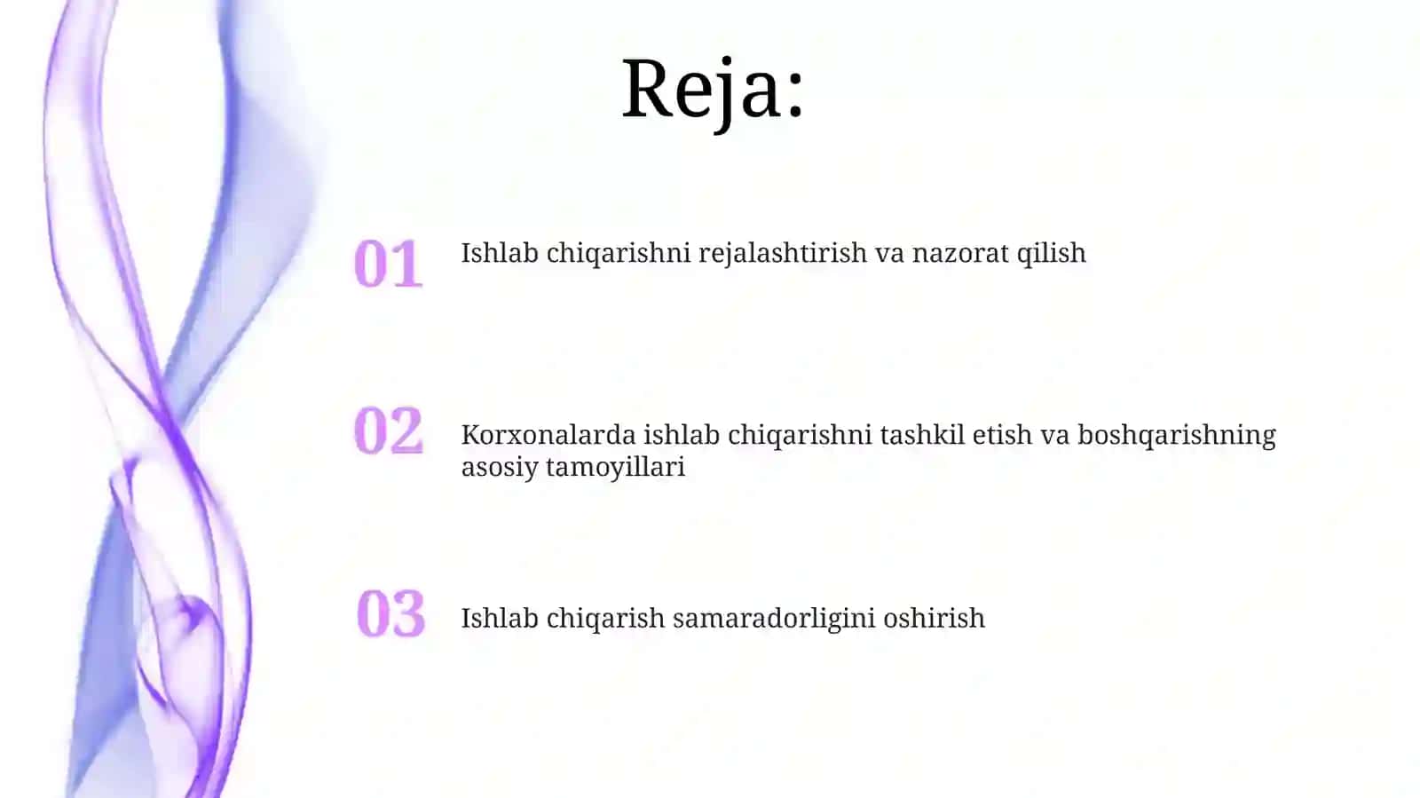 Korxonalarda ishlab chiqarishni tashkil etish va boshqarish 2