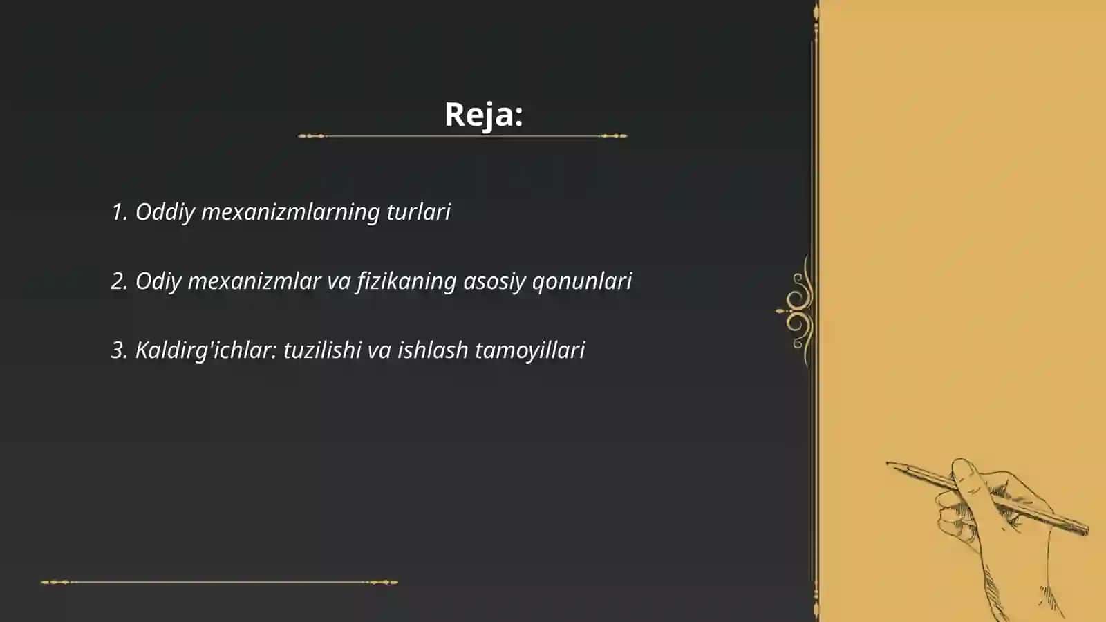 Oddiy mexanizmlar mavzusini o'qitish metodikasi 2