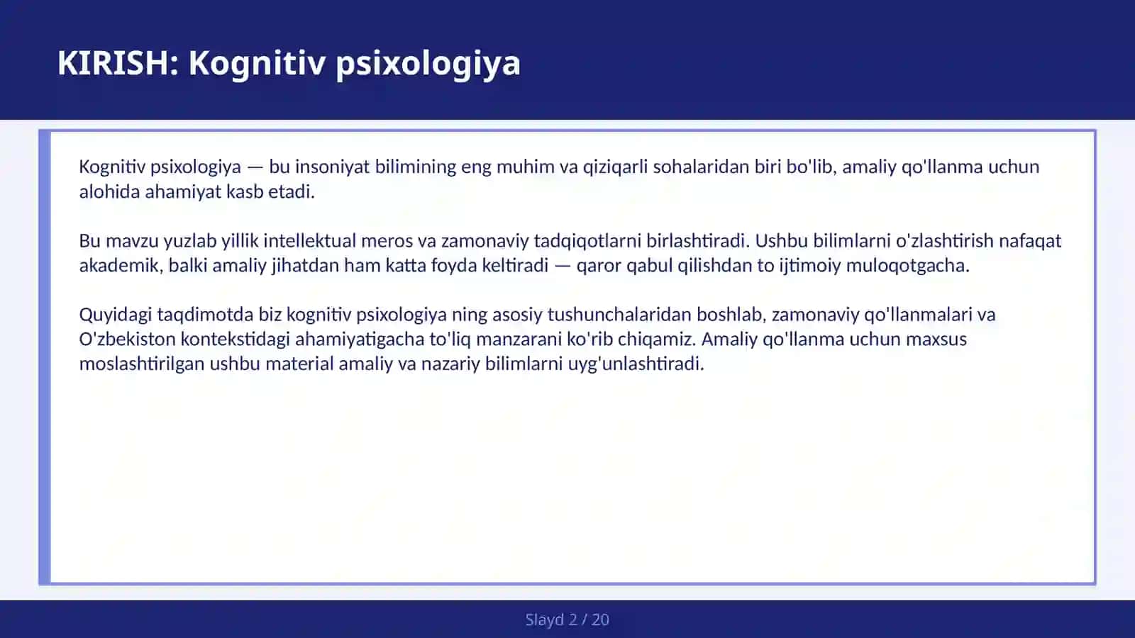 KOGNITIV PSIXOLOGIYA 2