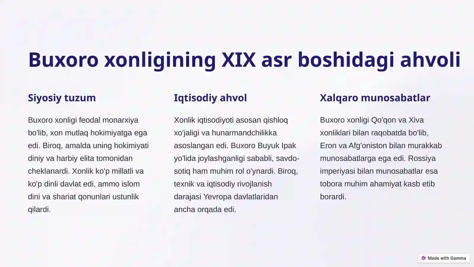 Buxoro xonligining Rossiya imperiyasi tomonidan bosib olinishi 2