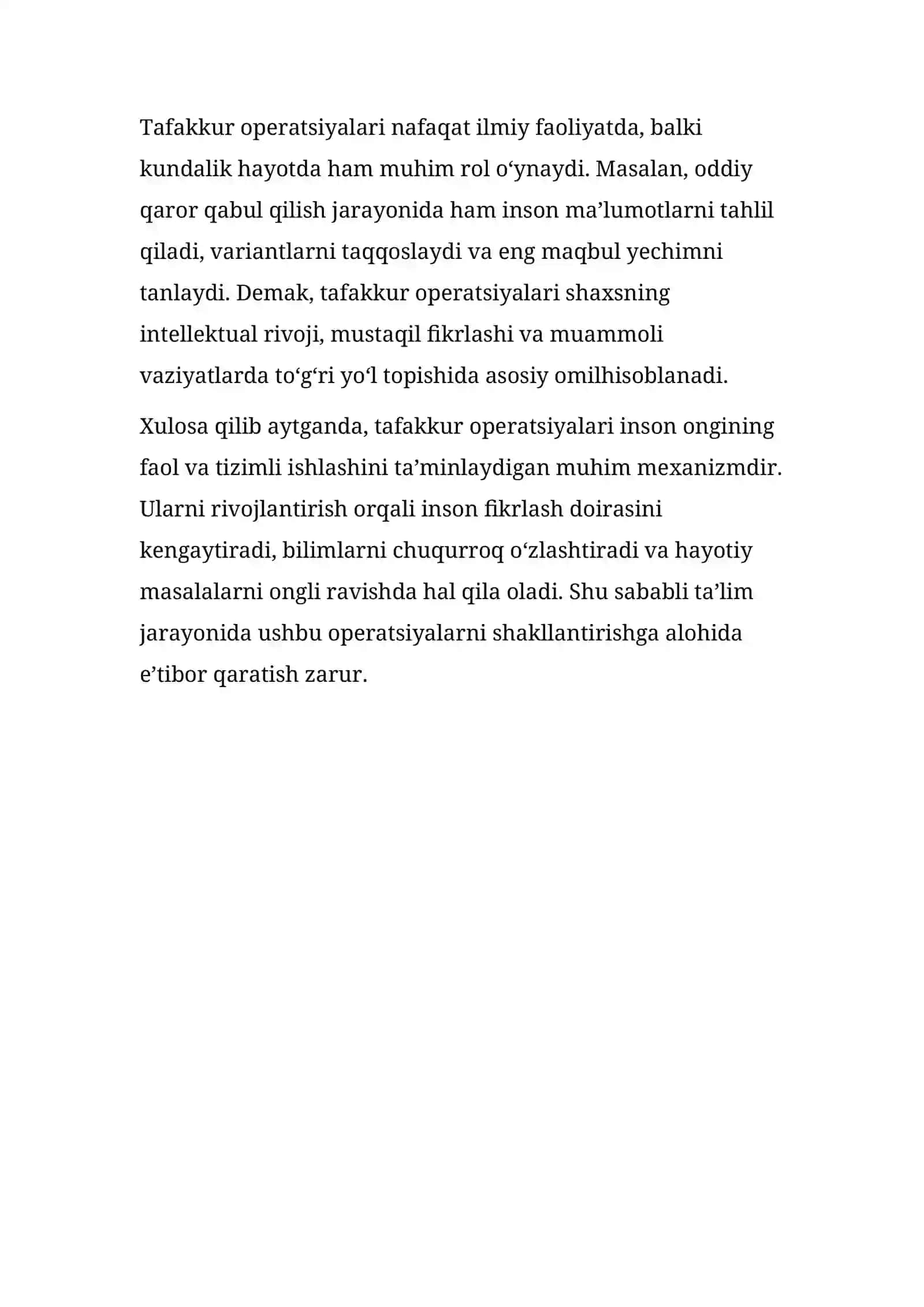 TAFAKKUR OPERATSIYALARI 2