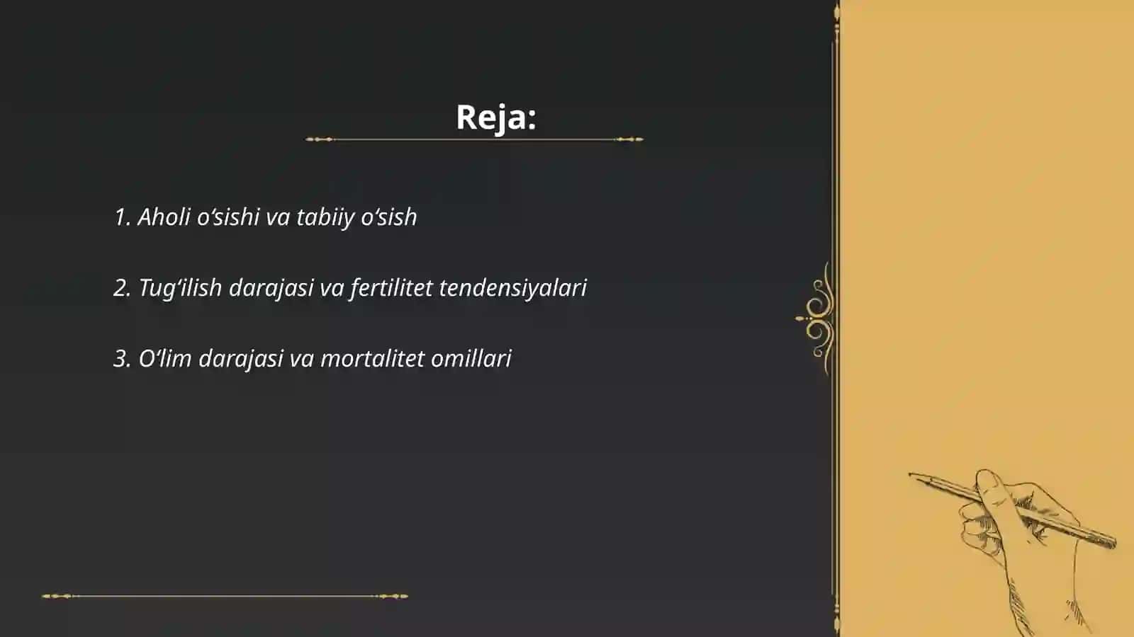 Demografik jarayonini rivojlanishi 2