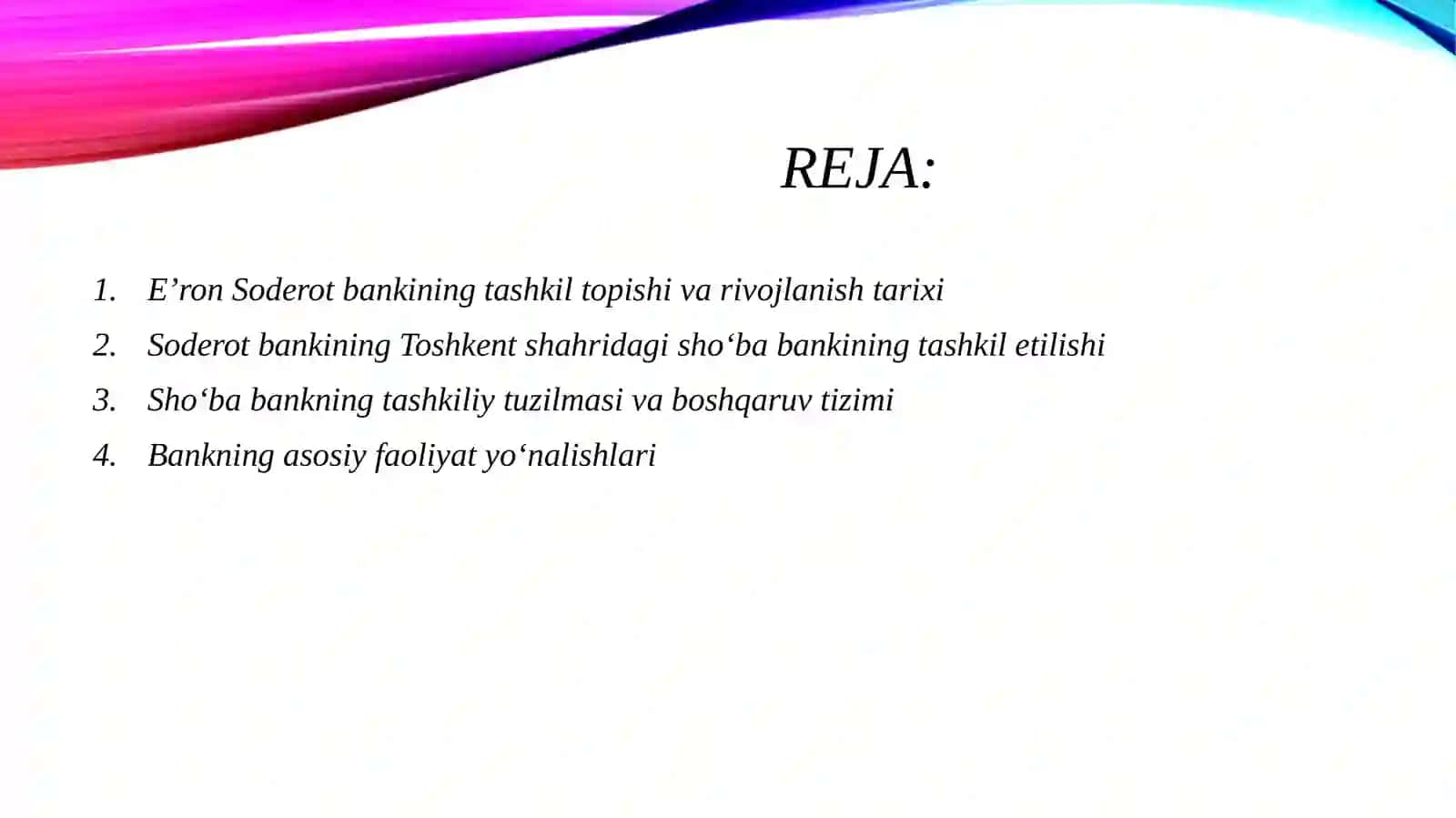 E’ron Soderot bankining toshkent shaxridagi shuba banki 2