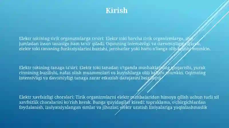 Elektor Tokining Organizmga Ta'Siri 2