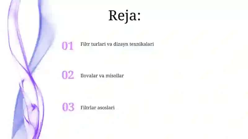 Filtrlarni loyihalash 2