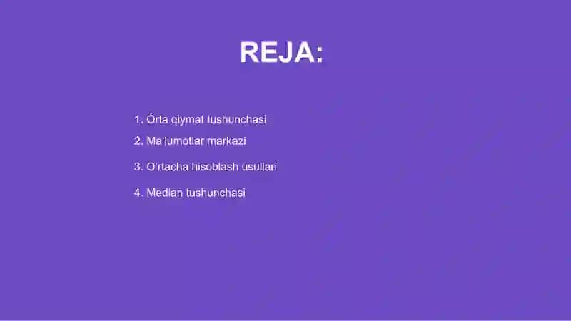 Órta qiymatlar 2