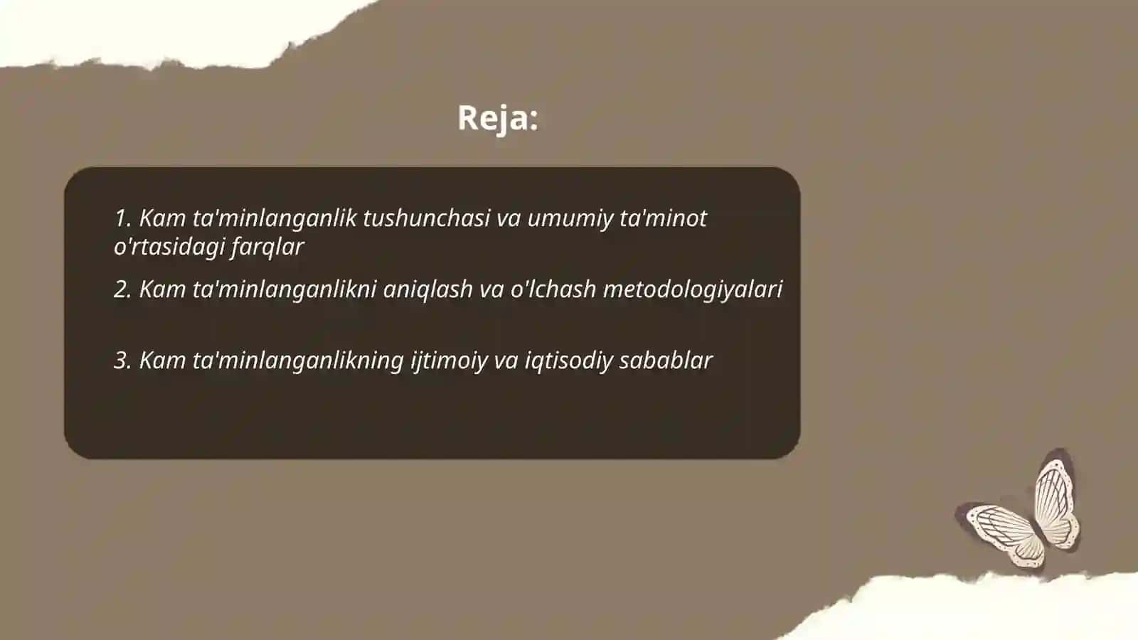 Kam ta'minlanganlik va umumiy ta'minot 2
