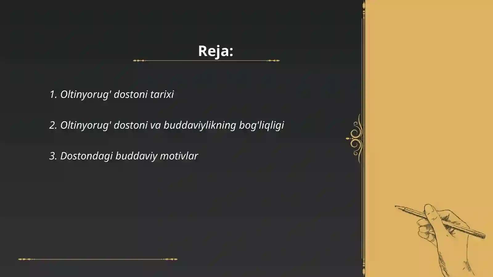 Oltinyorug' dostoni va buddaviylik 2