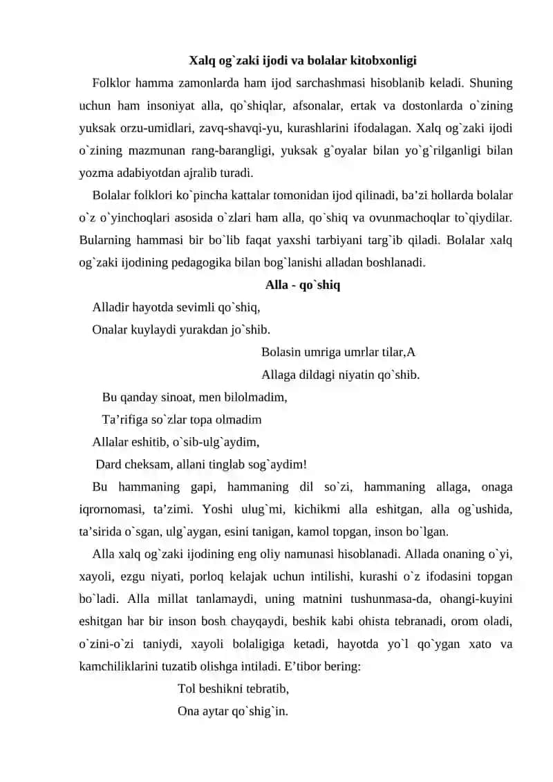 Bolalar adabiyot va folklori 2