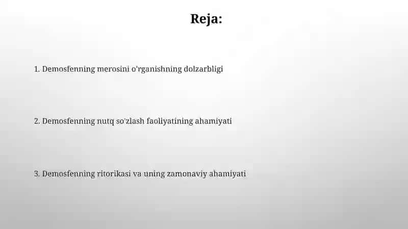 Demosfen notiqlik faoliyatini oʻrganishning ahamiyati 2