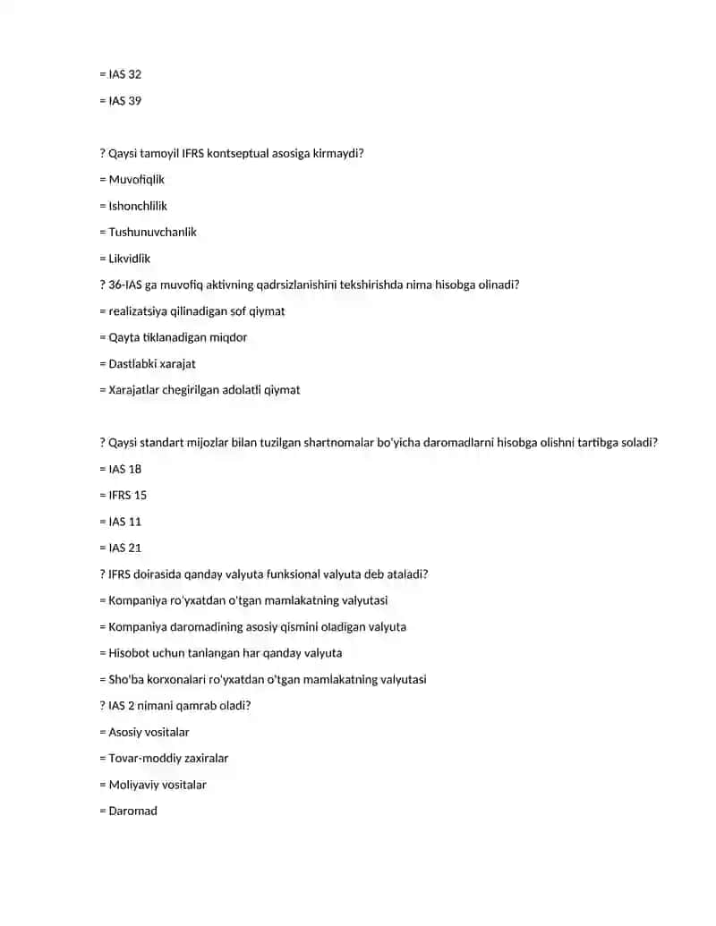 IFRS (IAS) standartlari 2