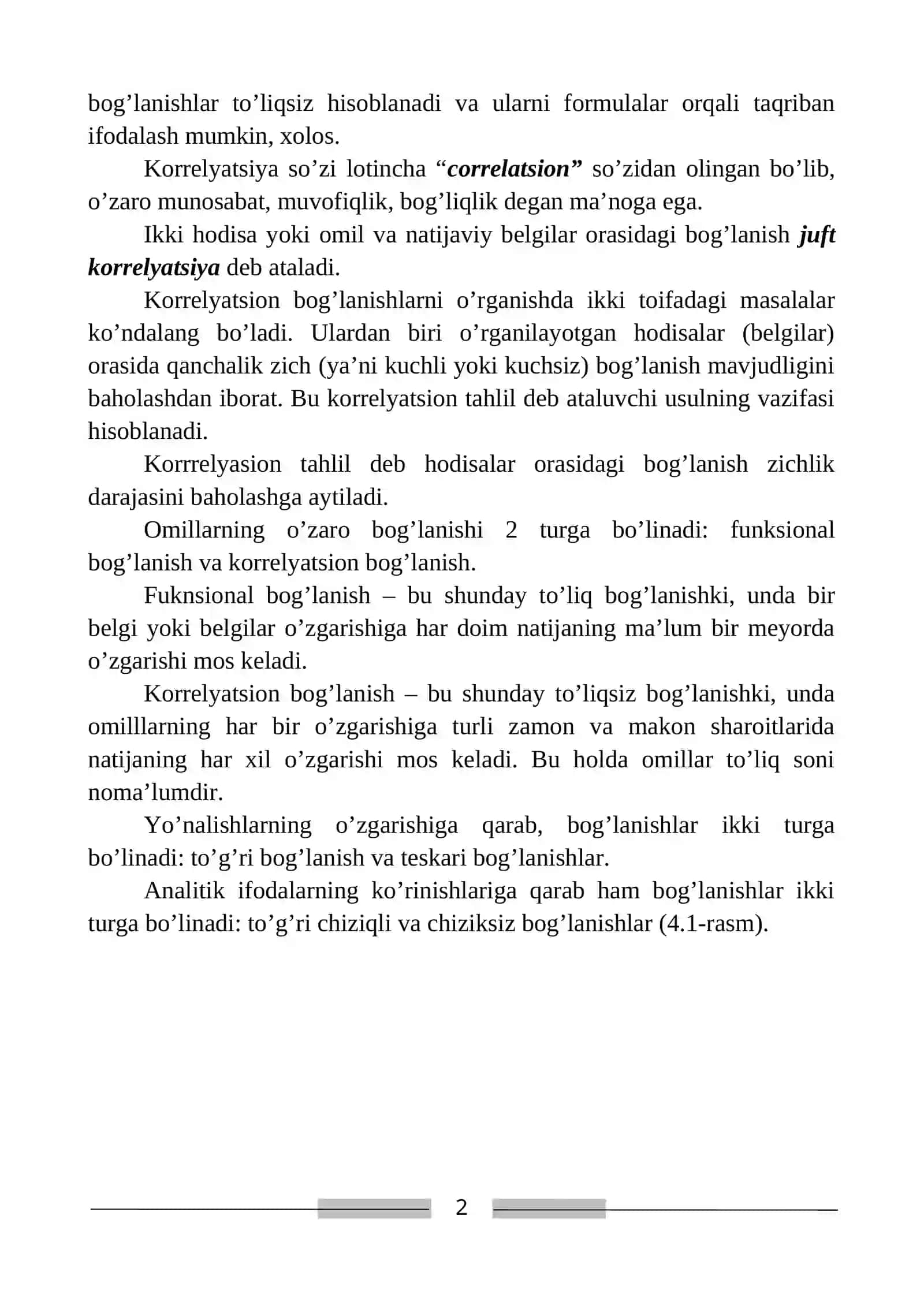 JUFT KORRELYATSION-REGRESSION TAHLIL 2