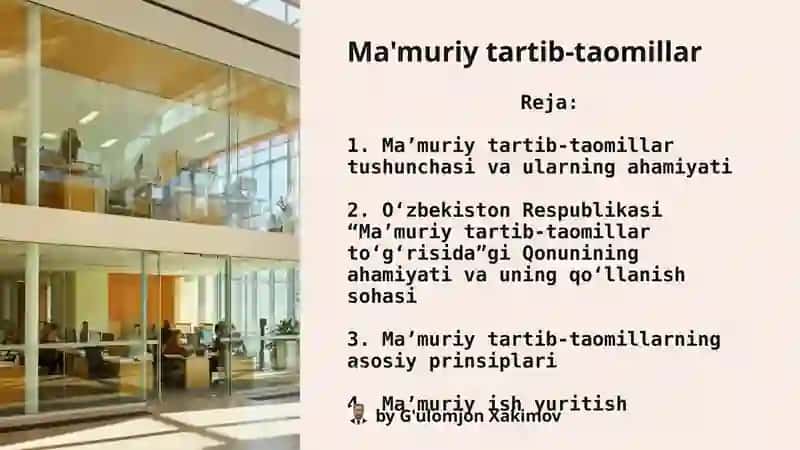 Ma'muriy tartib-taomillar 2