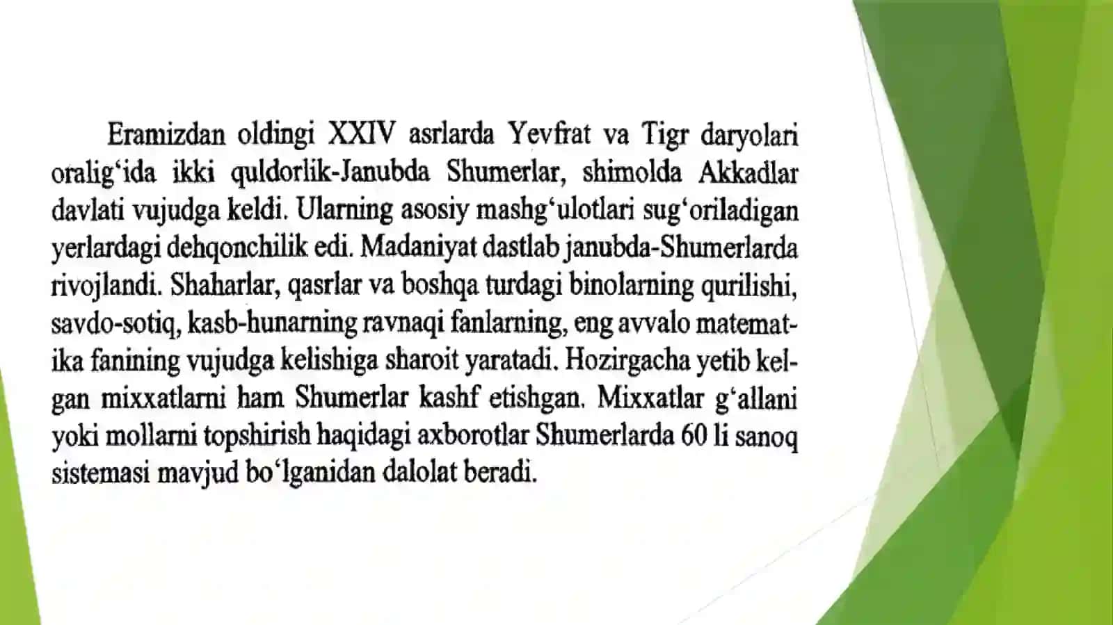 Qadimgi Bobil davlati matematik bilimlari 2