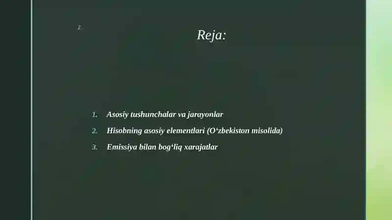 Emissiya aperatsiyalarining buxgalteriya hisobi 2