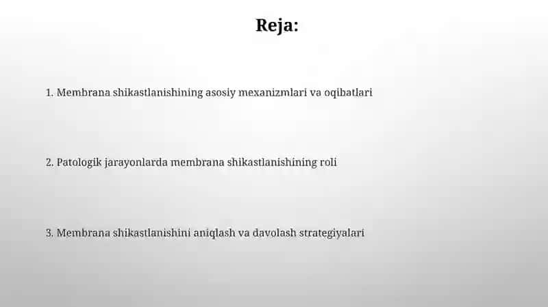 Membrana shikastlanishi 2