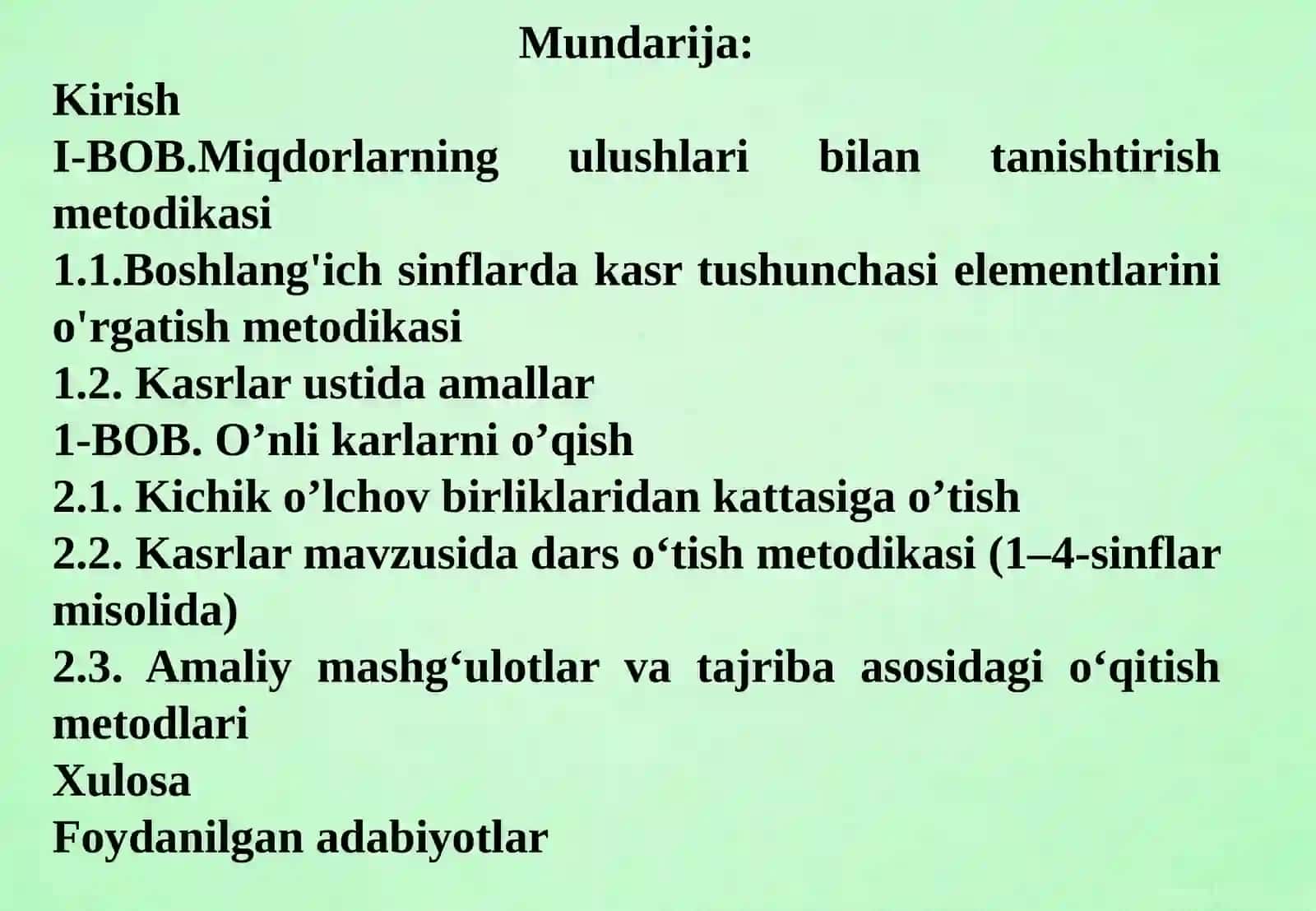 Kasr tushunchasi bilan tanishtirish metodikasi 2