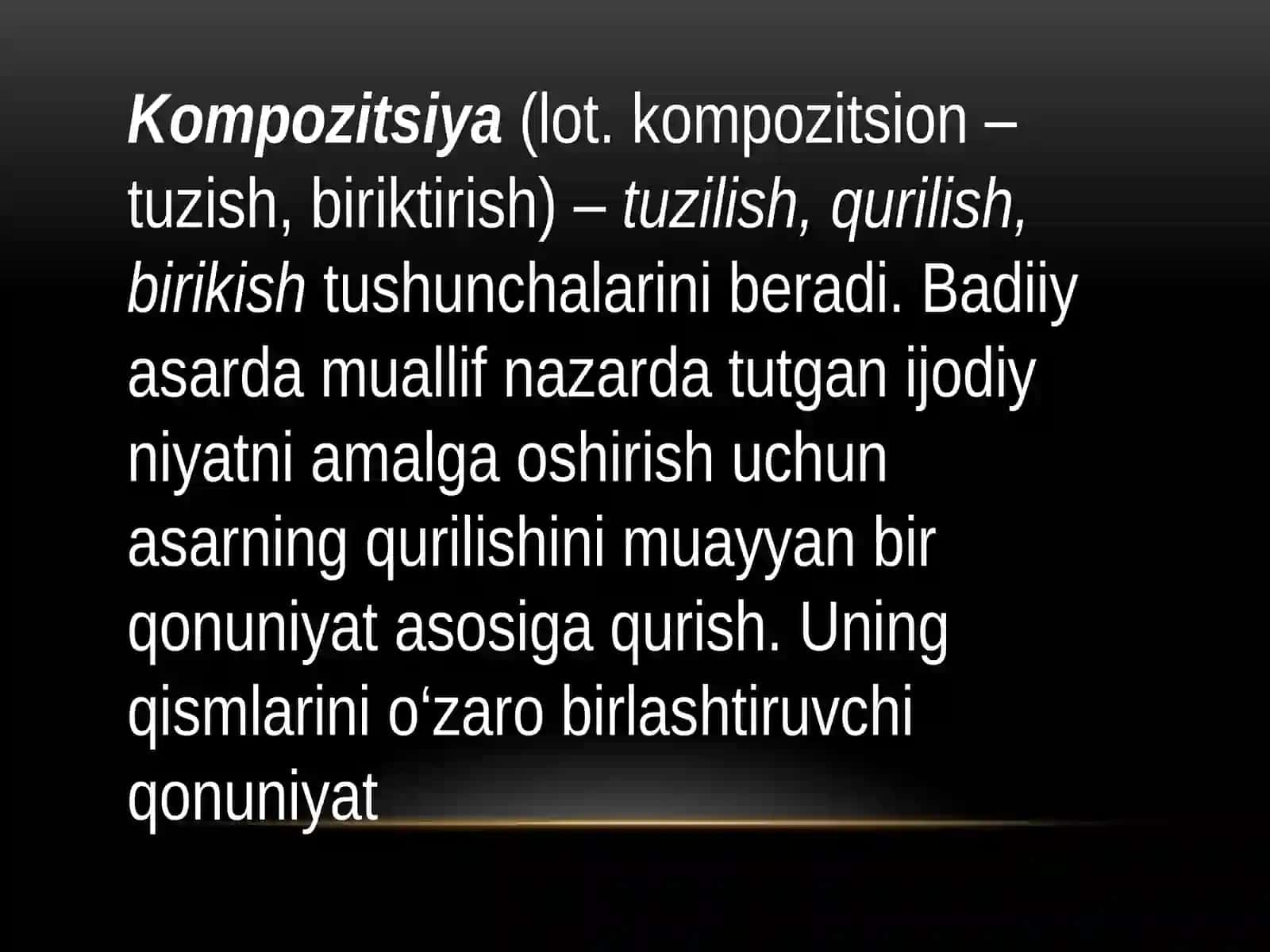 Badiiy asar kompozitsiyasi 2