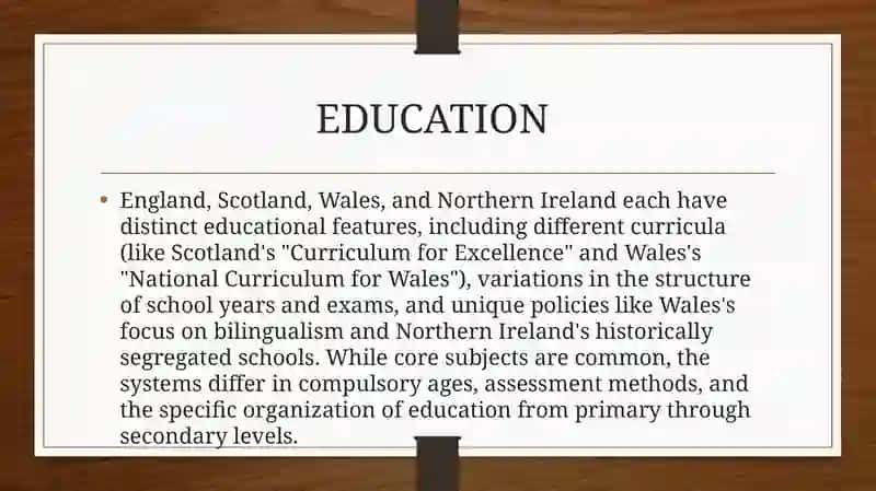 Educational features of England, Scotland,Wales and Northern Ireland 2