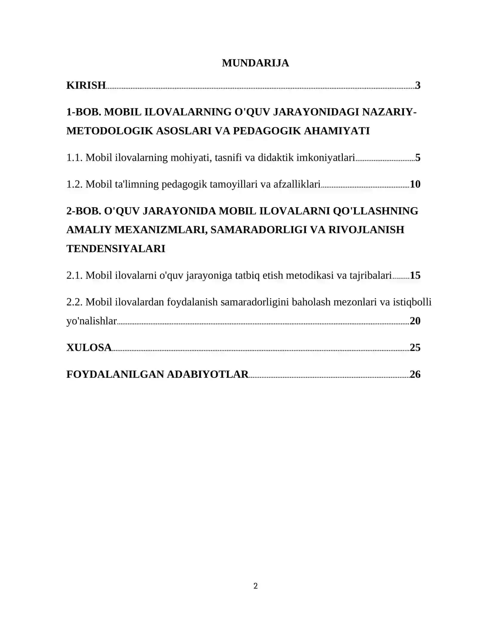 "O'QUV JARAYONIDA MOBIL ILOVALARDAN FOYDALANISH." 2