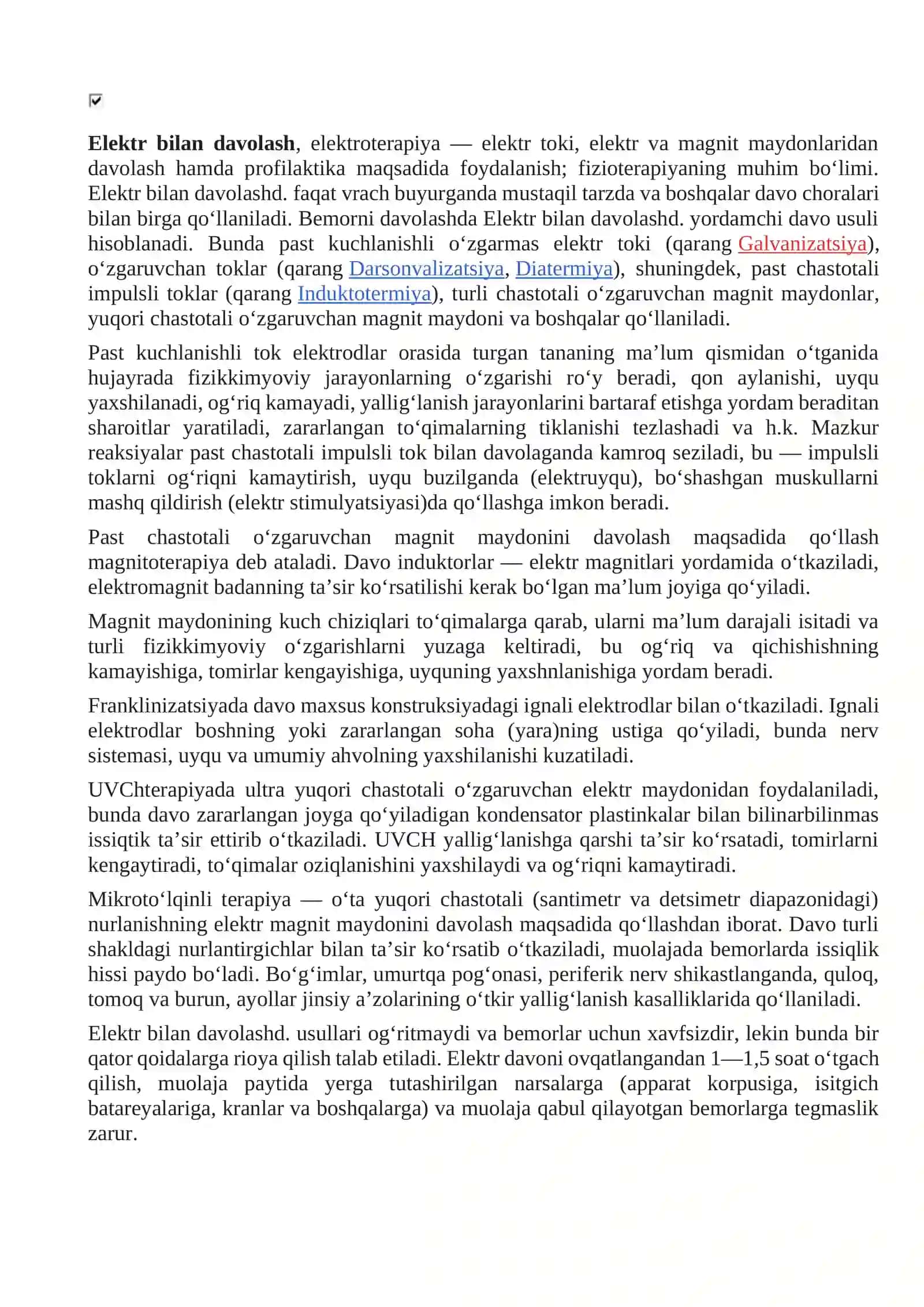 Galvanizatsiya dorivor moddalarning elektroforezi 2
