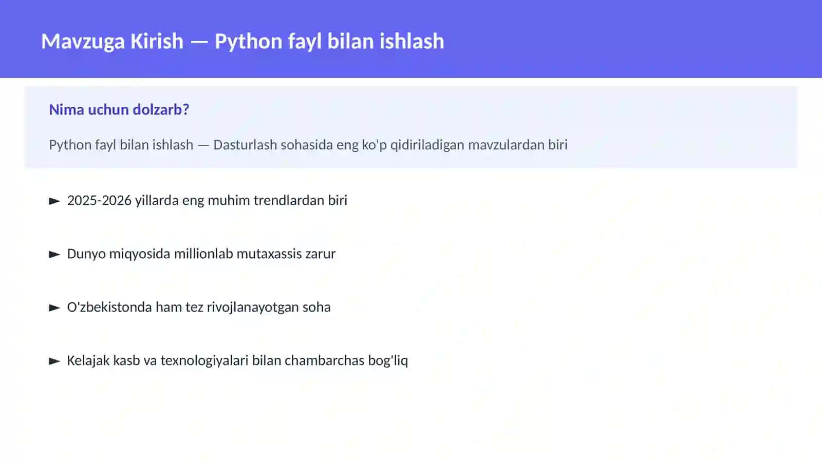 DASTURLASH | PYTHON DASTURLASH 2