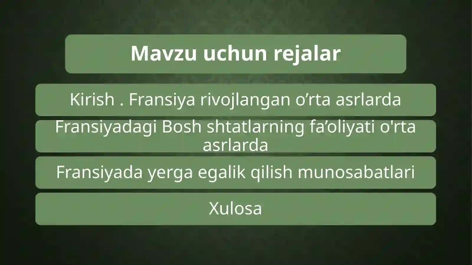 Fransiya bosh shtatlari. 2