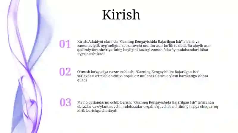 Gazning Kengayishida Bajarilgan Ish 2