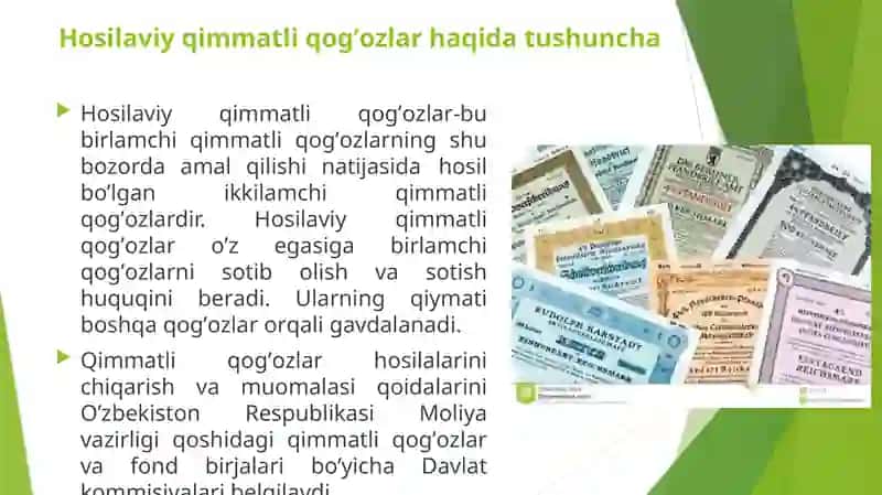 Hоsilаviy qimmаtli qоg’оzlar 2