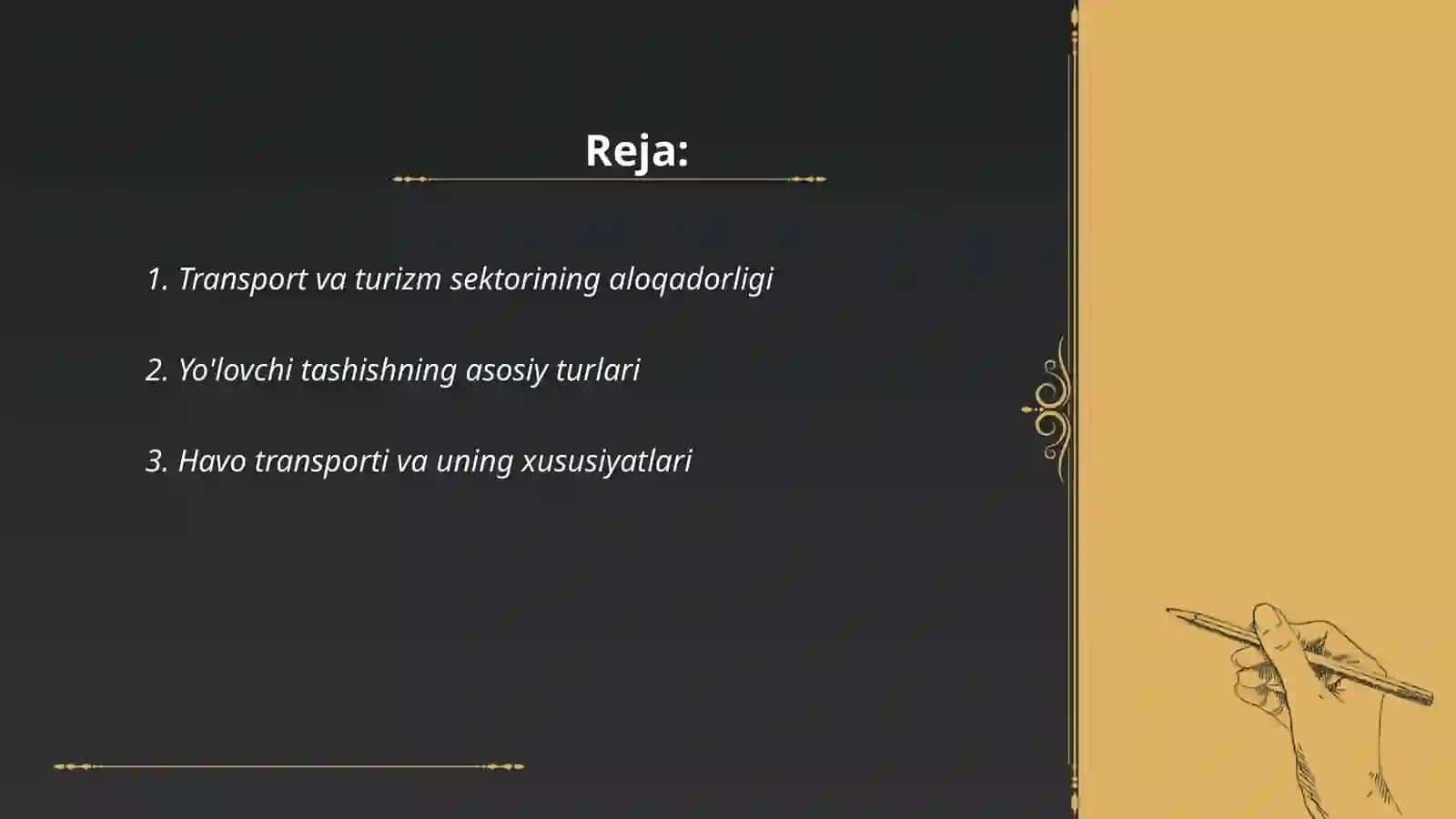Transportda tashish tulari va ularning tasniflanishi 2