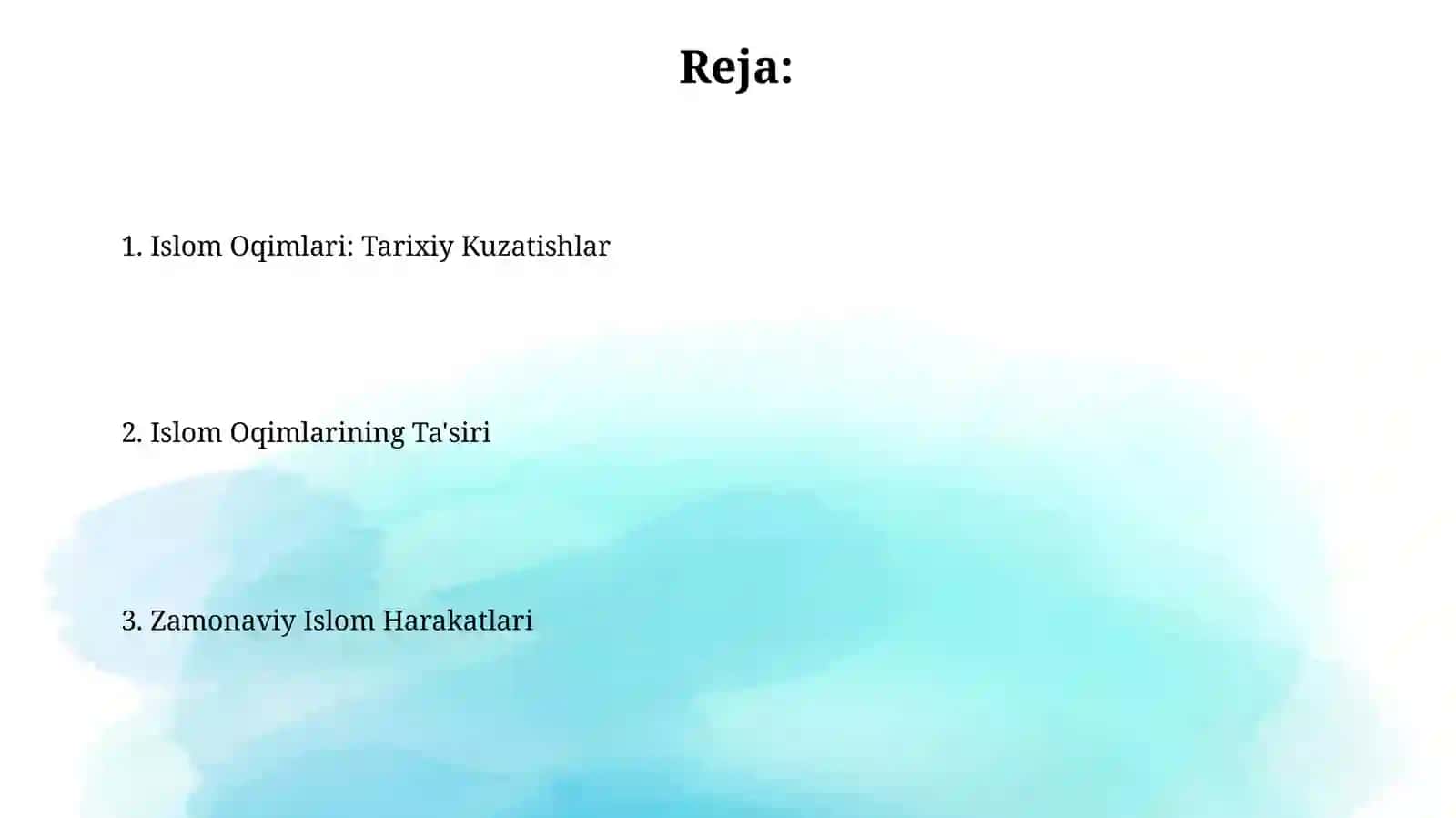 Islom dinida yuzaga kelgan oqimlar 2