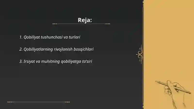 Qobiliyat va uning rivojlanishi 2