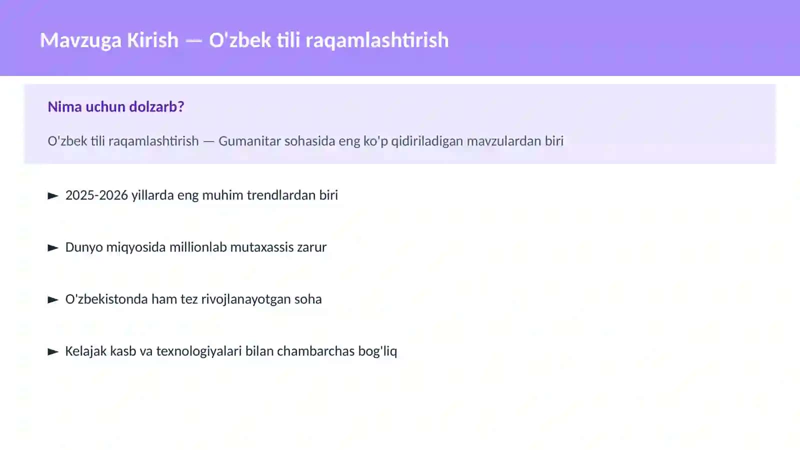O'zbek tili raqamlashtirish 2