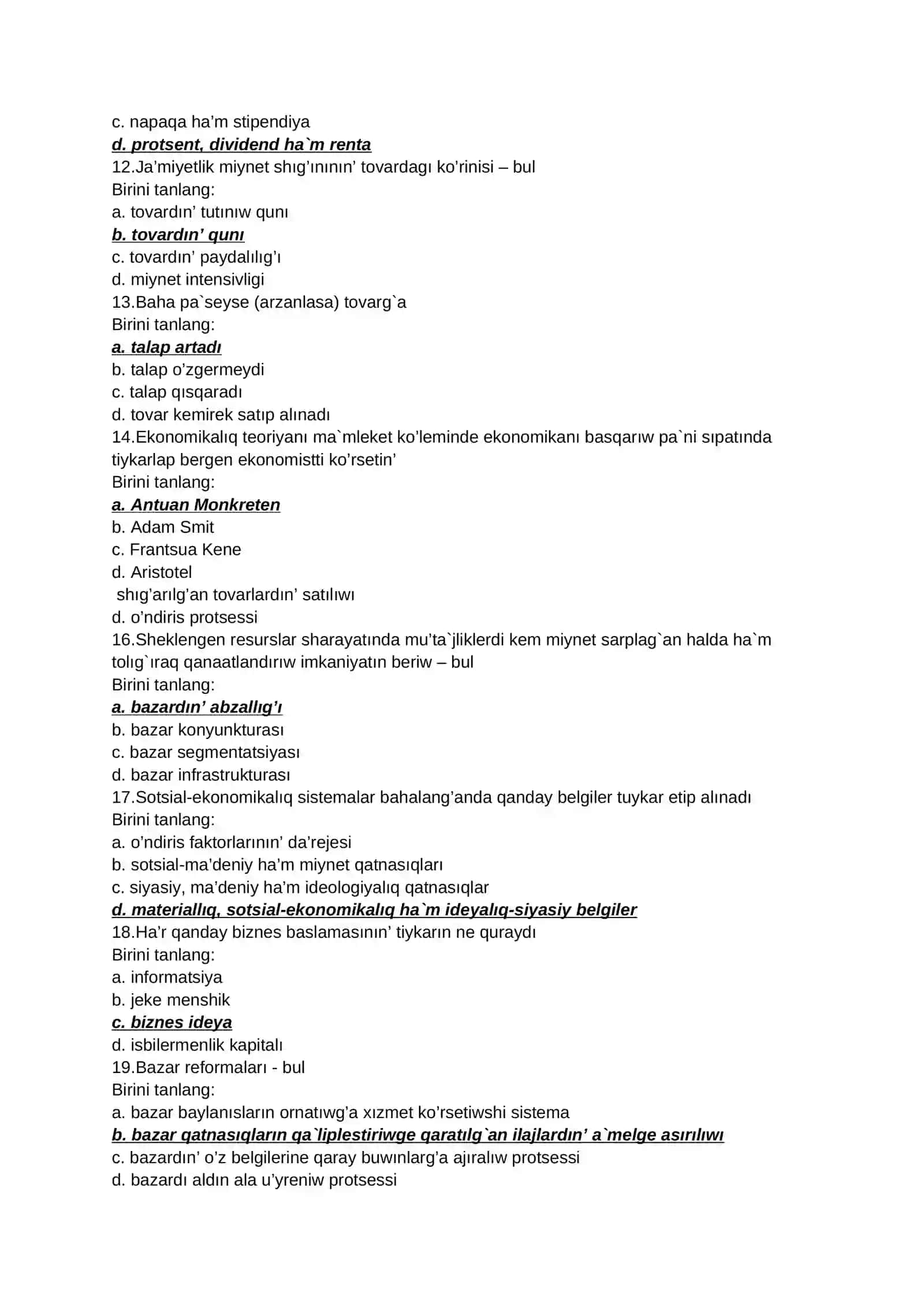 O'zbekiston iqtisodiyoti asoslari 2